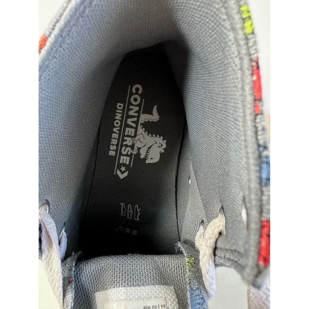 Converse Dinoverse Hi-Top Gray Dinosaur Shoes / Kid's Size 1.5